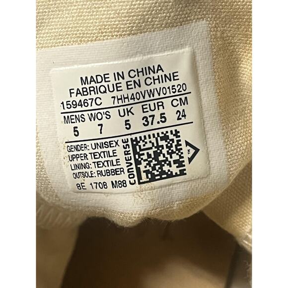 Converse Chuck Taylor Shoes Size Mens 5 Womens 7 Zebra High Top 159467C - Picture 13 of 13